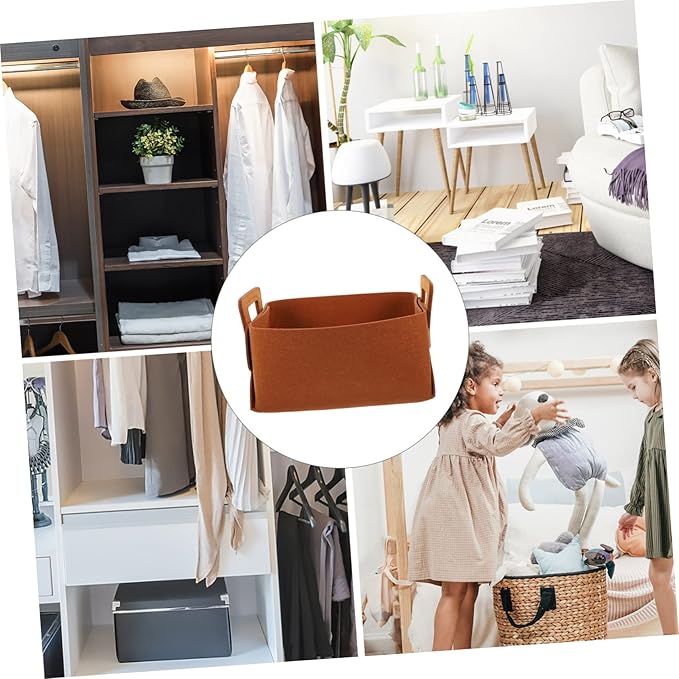 IMIKEYA Collapsible Laundry Basket Wicker Baskets for Storage Laundry Organizer Handles Large Capacity Brown
