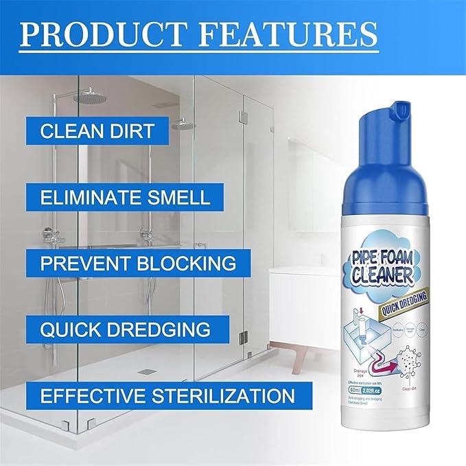 Foam Drain Cleaner, 2.02 Fl Oz Drain Cleaner, Sink DrainCleaner, Japanese Drains FoamCleaner, Bubble Cleaners Foam Spray, FoamDrainCleaners for Bathroom Sink (1pcs)