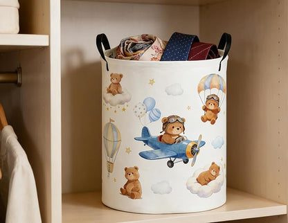 Kids Laundry Basket Bear Hamper for Nursery Animal Hamper Cute Kids Storage Bin Room Decor for Home(Bear)