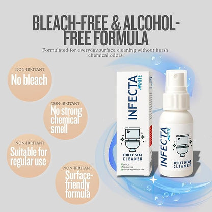 INFECTA WHITE – Toilet Spray, Travel Size Multipurpose Cleaning Spray (50 ml), All Purpose Cleaner for Toilet Seats, Bathtub, Fresh Scent, Bathroom Essentials & Mini Travel Toiletries (Pack of 3)