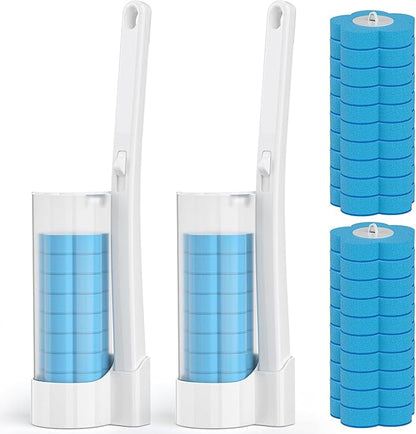 Disposable Toilet Brush Refills 20PCS Only for TUUAQ- Toilet Bowl Cleaner Head for Toilet Brush, Toilet Cleaning Supplies, 20PCS Brush Refills for Bathroom Deep Cleaning (20, Blue)
