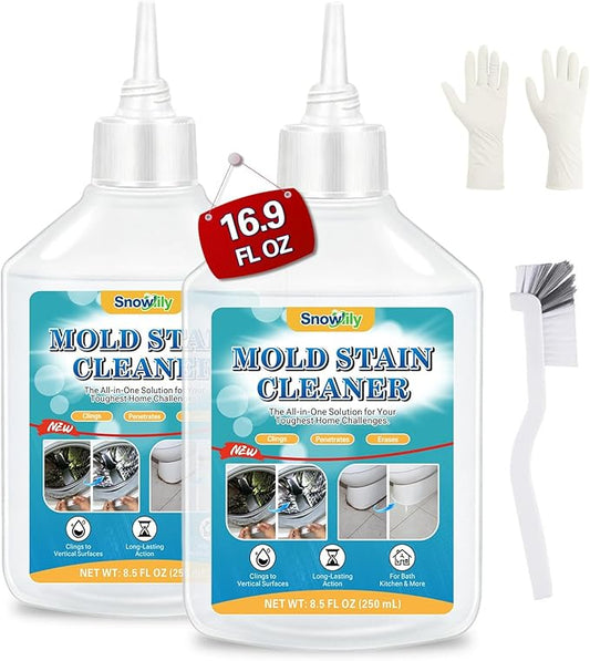 Mold Stain Home Remover Gel,16.9 Fl Oz Heavy-Duty Household Cleaner for Washing Machine Gasket,Grout Caulk, Bathroom,Bathtub,Refrigerator Strips,Front Load Washer Gasket, Grout Cleaner,Toilet gap