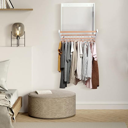 Wall Mounted Clothes Drying Rack for Laundry, Foldable Wooden Clothing Dryer Racks Indoor Use