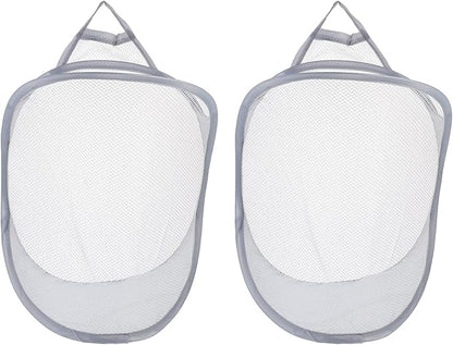SOLUSTRE 2pcs Folding Storage Basket Wall-mounted Laundry Organizer Space-saving Design for Clothes Toys and Versatile Storage for Home Use