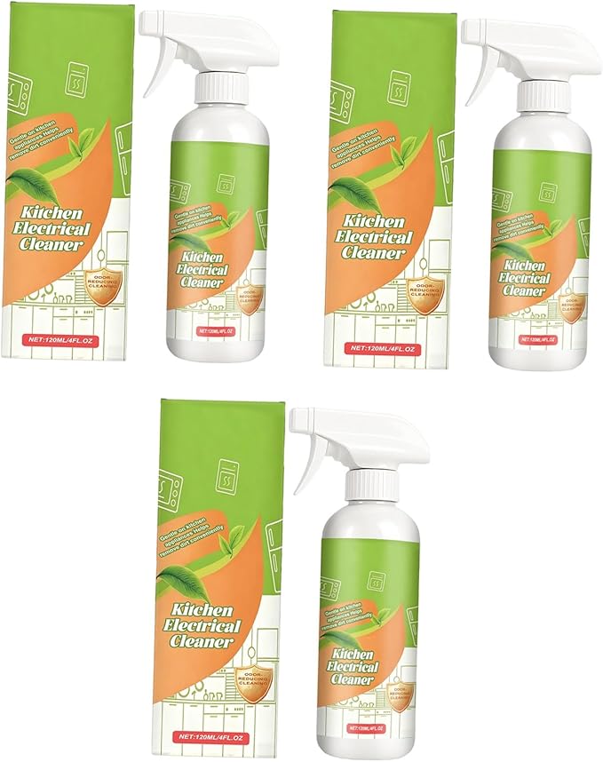 Electrolyzed Ion Kitchen Cleaner Spray,fly Cleanse Spray, Natural Enzyme Formula Multi-Purpose Cleaner for Oven, Stove, Range Hood & All Household Appliances, Easy Cleaning Solution (3pc)