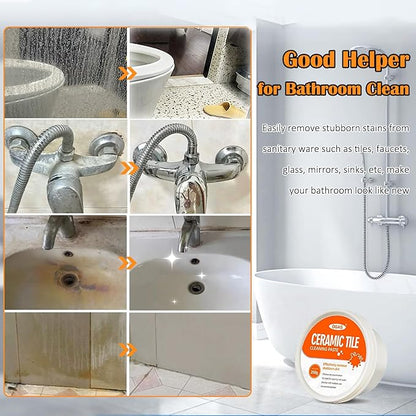 Tile & Grout Cleaner Paste, Bathroom Cleaner Fast Acting Non Toxic Cleaning Paste for Shower Tile, Ceramic, Granite, Porcelain, Marble Floor, Appliances & Fixtures, Removes Old Stains-250g
