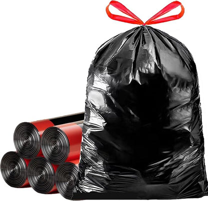 Thick Heavy Duty Plastic 20-30 Gallon Drawstring Trash Bags,Fit 21,23,25 Gal trash can, for tall kitchen Home Office outdoor courtyard 31x35 Inches (23 Gallon Drawstring Trash Bags)