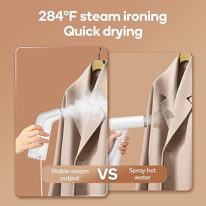 Mini Travel Steamer for Clothes,110-240V Portable Dual Voltage Steamer & Iron 2 In 1,Integrated 170ml Tank 25s Fast Heat,1.2lbs Travel Size Fabric Iron,Handheld Steaming Wrinkles Remover For Garments