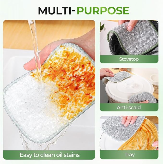Multipurpose Wire Dishwashing Rags for Wet and Dry, 2026 Reusable Metal Scrubbing Pads Sponge Cloths Towels Clean, Non Scratch Wire Dishcloth for Kitchen, Sinks, Pots, Pans (20pcs)