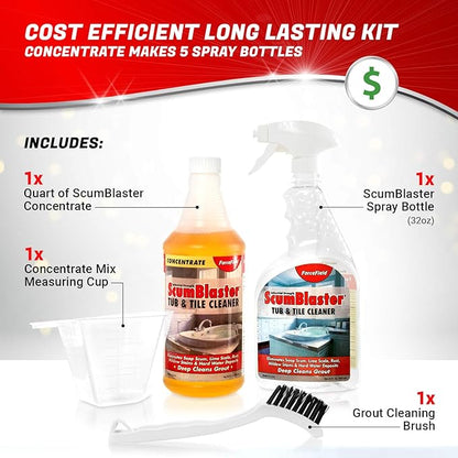 ForceField ScumBlaster: Soap Scum Remover, Tile and Grout Cleaner, Hard Water Stains and Rust, Industrial Strength