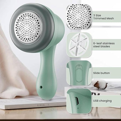 Fabric Shaver, Lint Remover for Clothes, Electric Lint Remover with 3 Replaceable Blades, Removes Fabric Pills, Rechargeable Sweater Defuzzer Pill Remover, Depiller Effectively Remove Pills, Lint