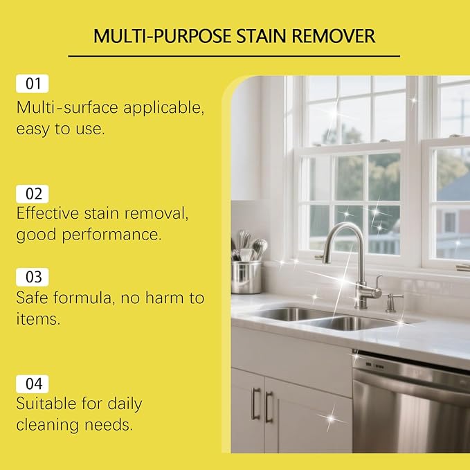 AlienPower Spray,Multi-Purpose Stain Remover -A powerful cleaner for kitchens, floors, toilets, and cars.Effectively removes hard water stains, yellowing, rust, and stubborn residues（120ml）