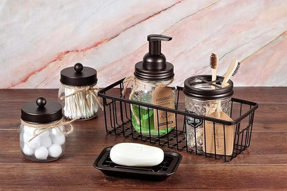 SheeChung Kitchen and Bathroom Soap Dish Tray - Metal Soap Dish Tray with Drainage Grid and Holder for Kitchen Sink Countertops to Store Soap, Sponges, Scrubbers - Rust Resistant (1 Pack, Bronze)