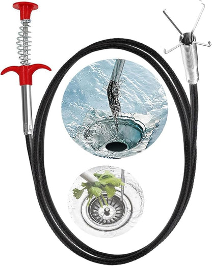 Drain Snake Hair Drain Clog Remover Tool - 116 inch Sink Drain Cleaner for Toilet Sewer Shower Kitchen Bathroom Tub Clogged Drains Opener Cleaning Tool