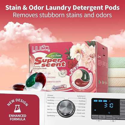 YUCO Pods Laundry Detergent Hypoallergenic, 3 In 1 Microcapsules Scent Lock New Technology, Helps to Keep Garment Fresh,Clean,Soft, 7 Days Long Lasting Fragrant (1 Box of 20 Pod,Net 20g/Pod,Net 400g)