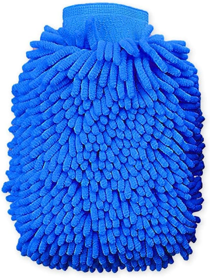 House Cleaning and Car Wash Mitts, Home Dusting Microfiber Gloves, Washing Clean Polish Faster (2-Pack, Blue)
