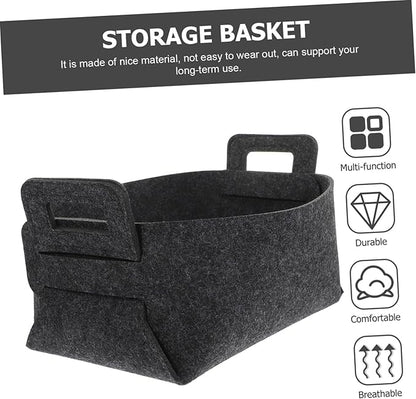 Foldable Polyester Laundry Basket with Handles Storage Bin for Dirty Clothes and Space Saving Organizer for Bathroom Nursery Bedroom and Laundry Dark Gray