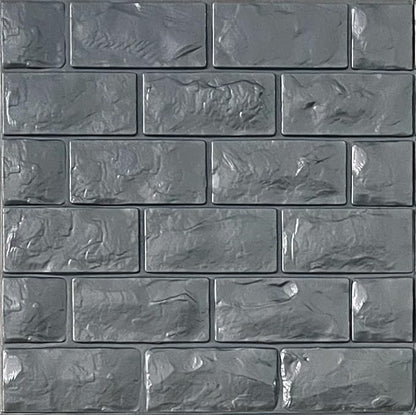 3D Wall Panels Peel and Stick 11PCS Gray Foam Brick Wallpaper for Bedroom Faux Stone Wall Panel Self-Adhesive Wallpaper (11PCS-10.65 Sq Ft, Gray)