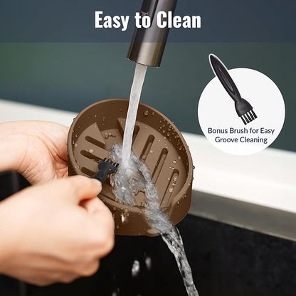NiHome Silicone Sponge Holder Compatible with Scrub Daddy Mommy Sponges for Kitchen & Bathroom,Auto Draining Organizer,Holds Multiple Sponges & Cleaning Tools, Food-Grade,Dishwasher Safe(Coffee Brown)