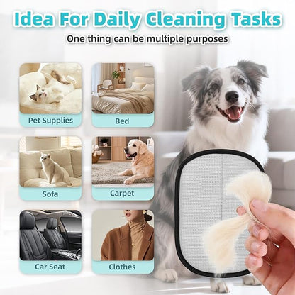 2 Pack Pet Hair Removal Glove for Dogs & Cats,Resuable Five-Finger Magic Brush,2026 Newly Upgraded Electrostatic Pet Hair Remover Gloves,Pet Hair Remover Tool for Clothes, Bed,Couch, Carpet