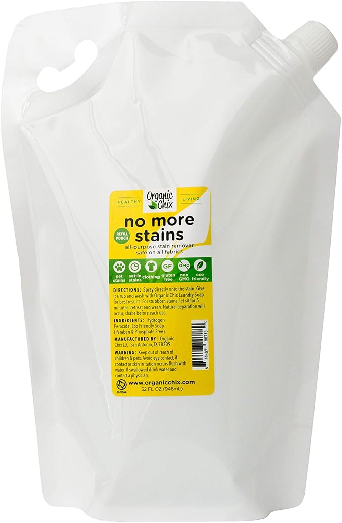 No More Stains, Natural Stain Fighter, Non-toxic 32 ounce refill pouch