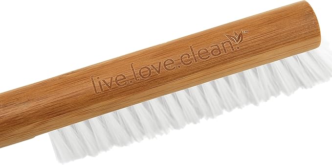 Harper Live.Love.Clean. Snap-Together Bamboo Counter Brush & Resin Dust Pan Set for Cleaning Dust, Pet Hair & Fine Dry Dirt