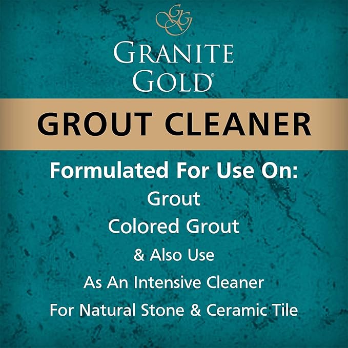 Granite Gold Grout Cleaner Spray with Brush for Stone, Ceramic, Glass & Colored Grout, 24 Ounce