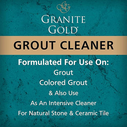 Granite Gold Grout Cleaner Spray with Brush for Stone, Ceramic, Glass & Colored Grout, 24 Ounce