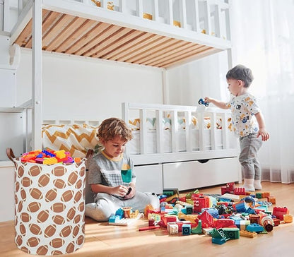 Kids Laundry Hamper Footballs Hamper for Nursery Boy Clothes Hamper Cute Kids Toys Storage Bin Organizer Football Room Decor for Home(Football)