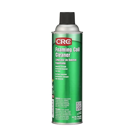 CRC Foaming Coil Cleaner, 18 Wt Oz, Water-Based, Heavy-Duty Cleaner For Air Conditioning And Refrigeration Condensers, Aerosol Spray