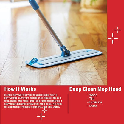E-Cloth Microfiber Mop Head Replacement - Reusable Microfiber Mop Pads, Washable Floor Cleaning Pads, Multi-Surface Wet Mopping Cloths, Compatible with E-Cloth Deep Clean Mops - 1 Pack