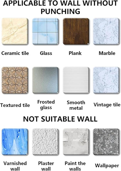 Wall Mounted Mop Organizers Strong Grip No Drilling Suction Brooms Holders Portable Accessory for Bathroom Use
