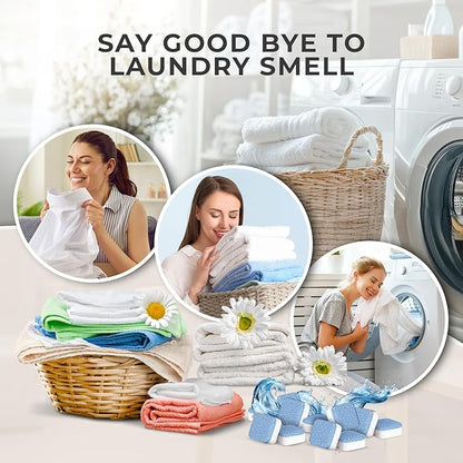 Washing Machine Cleaner Tablets – Deep Clean Washer Descale, Laundry Tub Cleaning Solution, Smell Fresh, Eliminates Buildup & Dirt, For Front & Top Load Washers, Easy-to-Use Tablets, 6 Pack