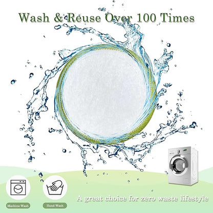 Chloven Reusable Cotton Rounds - 30 Pack Washable Bamboo Makeup Remover Pads for Gentle Cleansing Reusable Face Pads for Skincare & Nail Polish Removal with Mesh Storage Bag