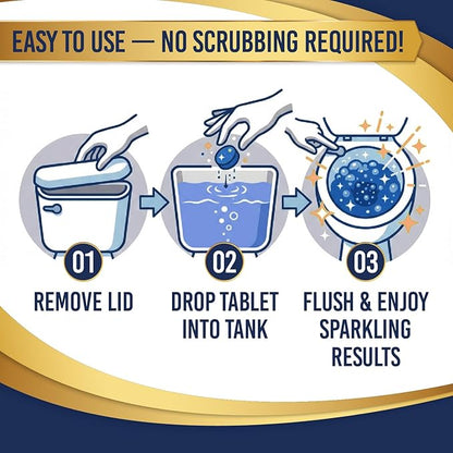 Once Every Month Premium Toilet Tank Cleaning Tablets, 300 Flush Count(50 Tablets),Long Lasting Automatic Cleaner, Spearmint Scent