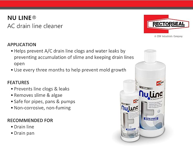 Liphontcta (4)-Pack NuLine HVAC Condensate Nu-Line Drain Cleaner, 8 Ounce