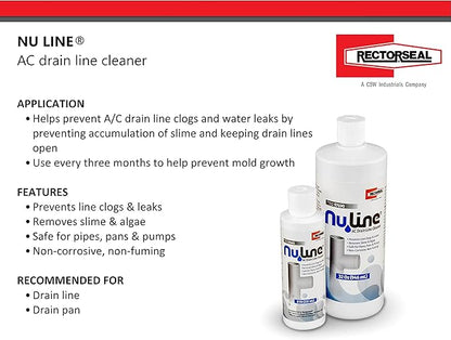 Liphontcta (4)-Pack NuLine HVAC Condensate Nu-Line Drain Cleaner, 8 Ounce