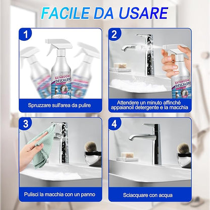 Bathroom Descaler Cleaner, 2026 New Multipurpose Stubborn Stains Cleaner, Bathroom Descaler Cleaners, Bathrooms Cleaning Foam Spray for Kitchen Bath Sink Glass (1)