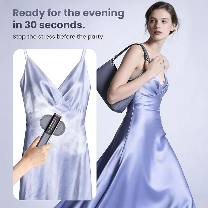 Travel Steamer for Clothes, 1200W Portable Steamer ＆ Iron 2 In 1, 13s Heat Up, LED Touch Display with 5 Modes, Large Ceramic Heat Panel, 110ml Tank, Garment Steamer for Home and Travel