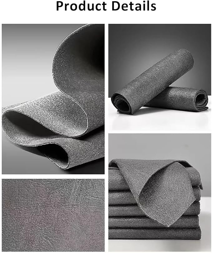 8 Packs Thickened Magic Cleaning Cloth, 2024 New Microfiber Cleaning Cloths, All-Purpose Lint Free Cloth, Reusable Microfiber Towels, Streak Free Rags for Window,Mirror,Glass,Car,Kitchen-Grey