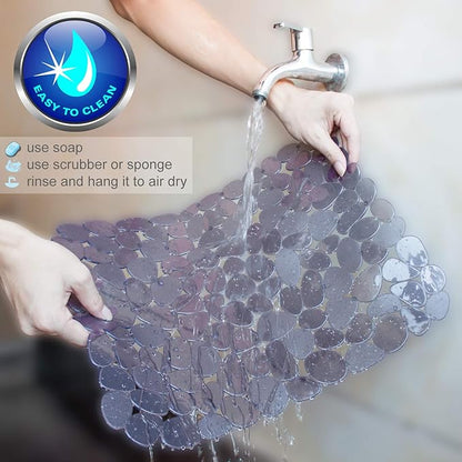 Bligli Pebble Sink Mat for Stainless Steel/Ceramic Sinks, 2 Pack PVC Sink Protectors Mats for Bottom of Kitchen Sink, Dish Drying Mat for Dishes and Glassware, 15.7 x 11.8 inch, Grey