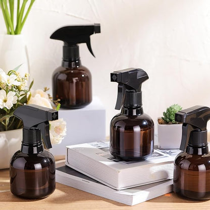 Jinei 24 Pcs 8 oz Empty Plastic Spray Bottle Bulk with Trigger Sprayers Pet Adjustable Head from Fine to Stream Refillable for Hair Plants Cooking Pets, No Leakage(Black)