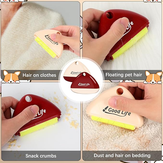 4 Pack Reusable Lint Roller Portable Mini Lint Remover Cat Pet Hair Rollers Travel Size Sticky Cleaner Dog Hair Remover for Clothes Washable Gel Lint Roller Ball