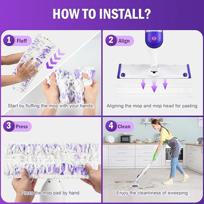 15 Pack Disposable Moping Pads Refills for Power Mop™ Multi-Surface Mop and PowerMop™ Wood Mop, Replacement Mop Pads for Floor Cleaning