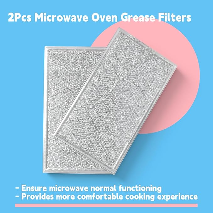 2Pcs Microwave Grease Filters Compatible with KitchenAid KMHC319ESS0 KMHC319ESS06 KMHC319ESS1 KMHC319ESS2 KMHC319ESS3 KMHC319ESS4 KMHC319ESS5 KMHC319EWH0 Microwave Oven Replacement Filter