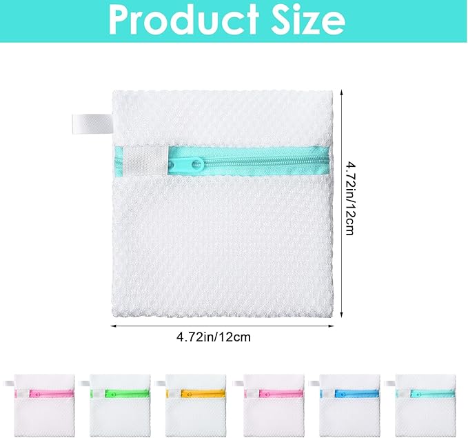 Mesh Laundry Bags for Delicates Washing 6 PCS Machine Bag Travel Laundry Lingerie Bags, Soap Foaming Organizers and Storage, Pods Scented Beads Washing Pouch,Mesh Wash Zipper Hanging Net Bag