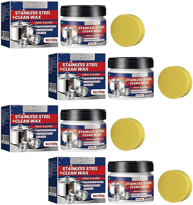 4PCS Stainless Steel Scratch Remover for Appliances, New Magical Nano-Technology Stainless Steels Cleaning Paste, Convenient Appliance Cleaner for Fridge,Stoves,Sinks and Metal Products
