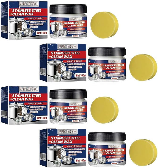 4PCS Stainless Steel Scratch Remover for Appliances, New Magical Nano-Technology Stainless Steels Cleaning Paste, Convenient Appliance Cleaner for Fridge,Stoves,Sinks and Metal Products