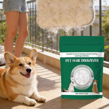 Laundry Dissolver - Pet Hair Care Pods for Fabric Cleaning | Safe Melt Formula with Fiber Release Action & Free Wash Support for Daily Loads, Home Clothing and Household Use