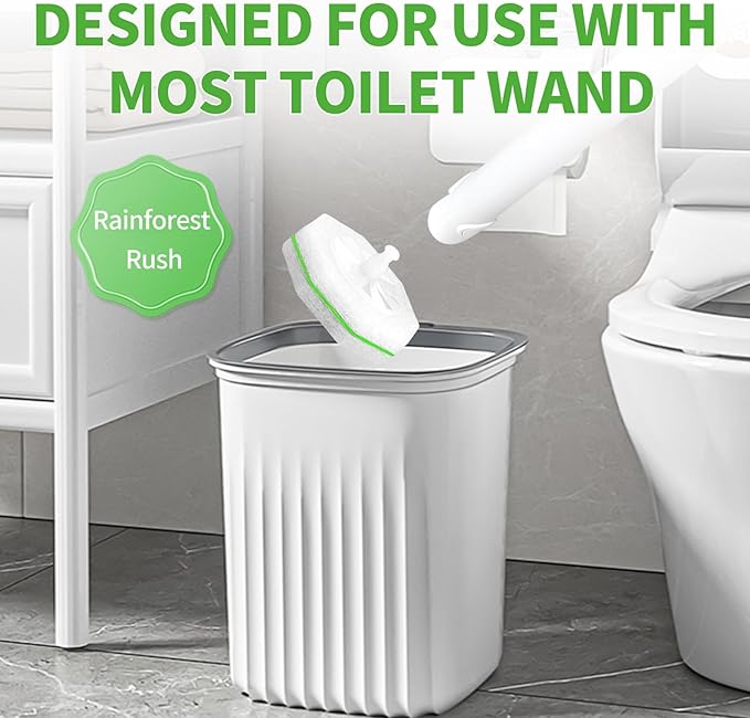 80 Count Toilet Wand Refills for Clorox, Disposable Toilet Brush for Clorox ToiletWand Cleaning System, Upgrade Toilet Bowl Cleaner Refill Pads for Closestool Cleaning,No Falling Apart,Rainforest Rush